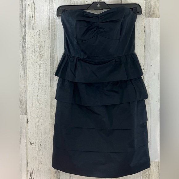 J.Crew Factory Cocktail Strapless Mini Little Black Party Dress Layer Size 0 - Picture 2 of 11